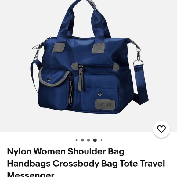 Jingpinpiju Blue Nylon Shoulder Bag - Picture 1 of 8